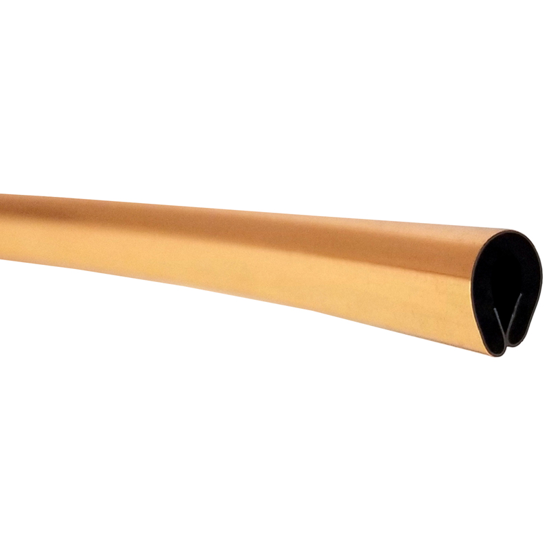 L-Shape Chrome & Black Door Edge Guard; 50' Roll - 3/8